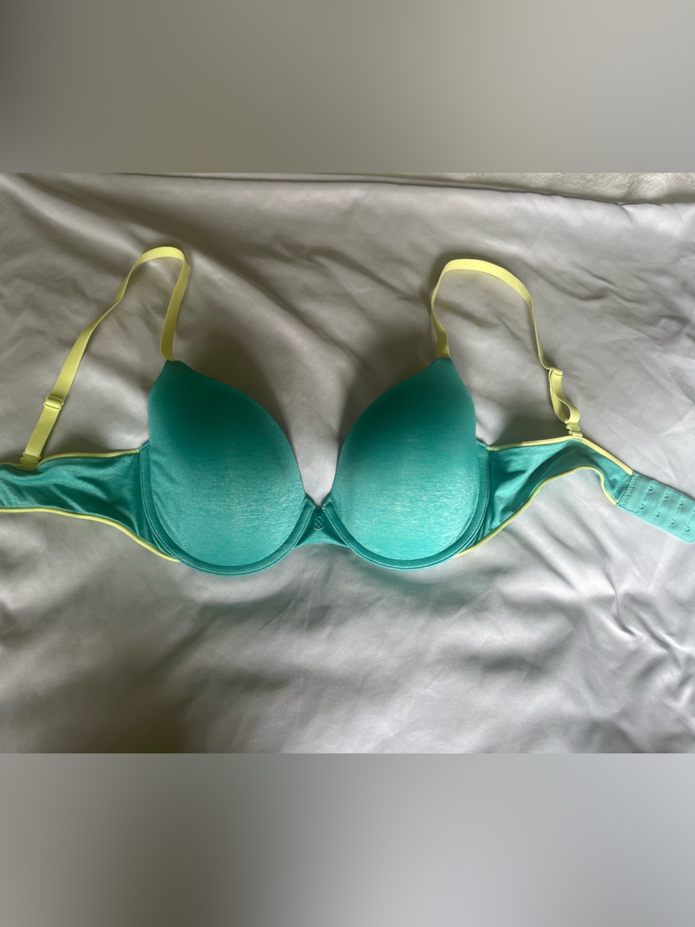 Victoria's Secret Teal Bra with Yellow Trim
